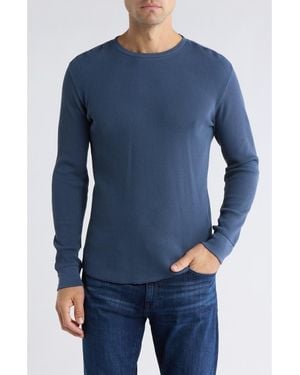 Vince Crewneck Long Sleeve Thermal T-Shirt - Blue