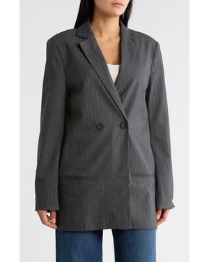 JACQUIE THE LABEL Presley Double Breasted Suit Jacket - Gray