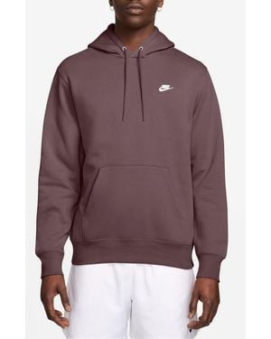 Nike Club Fleece Pullover Hoodie - Brown