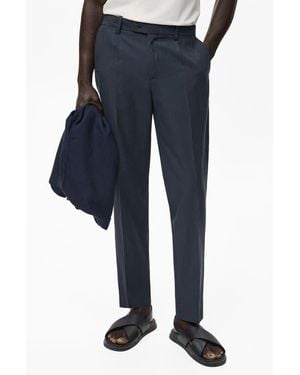 Mango Tapered Crop Chinos - Blue