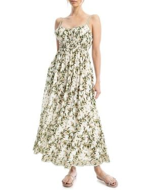 Max Studio Smocked Empire Waist Maxi Dress - White