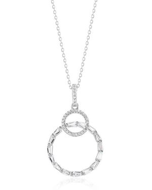 Suzy Levian Cubic Zirconia Interlocking Circle Pendant Necklace - White