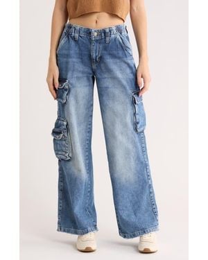 BDG Cyber Y2K Denim Cargo Pants - Blue