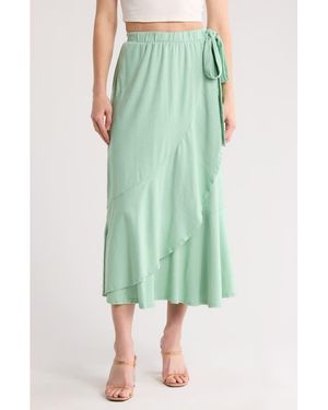 Go Couture Wrap Midi Skirt - Green