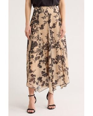 Ted Baker Floral Godet Maxi Skirt - Natural