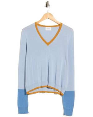 Longchamp Silk & Organic Cotton Blend Sweater - Blue