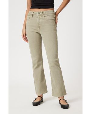 Mavi Anika High Waist Raw Hem Crop Flare Jeans - Natural