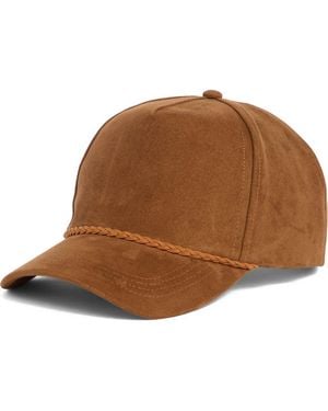 David & Young Faux Suede Baseball Cap - Brown