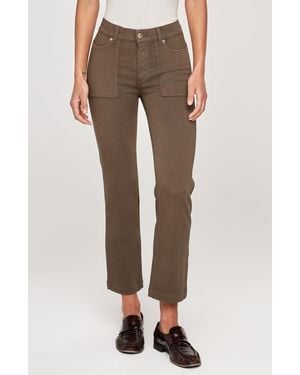 DL1961 Mara Instasculpt Mid Rise Ankle Straight Leg Pants - Brown