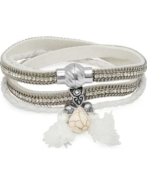 Steeltime Layered Wrap Bracelet - White