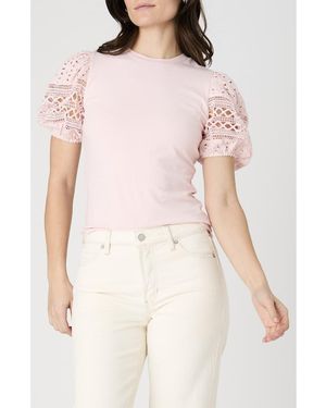 French Connection Lace Puff Sleeve Top - Multicolor