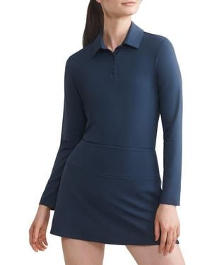 Rhone Course To Court Long Sleeve Polo - Blue