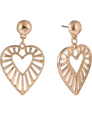 Rachel Roy Open Heart Drop Earrings - Metallic