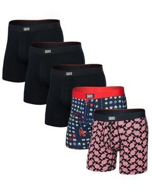 Saxx Underwear Co. Vibe 5-Pack Boxer Briefs - Black