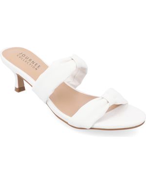 Journee Collection Dyllan Kitten Heel Sandal - White