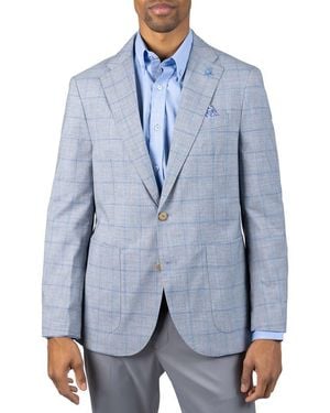 Tailorbyrd Mélange Yarn Dyed Windowpane Sport Coat - Blue