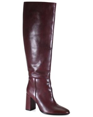 Diba True Text Back Leather Knee High Boot - Brown