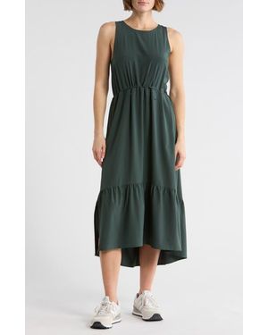 Zella Pursuit Tiered Midi Dress - Green