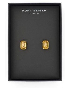 Kurt Geiger Crystal Emerald Stud Earrings - Black