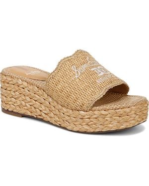 Sam Edelman Camila Espadrille Platform Wedge Slide Sandal - Natural