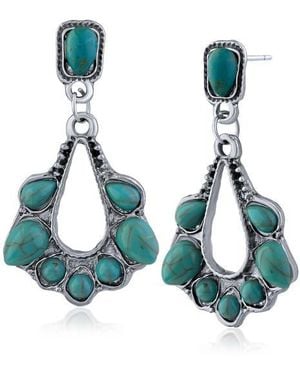 Jardin Faux Teardrop Earrings - Blue