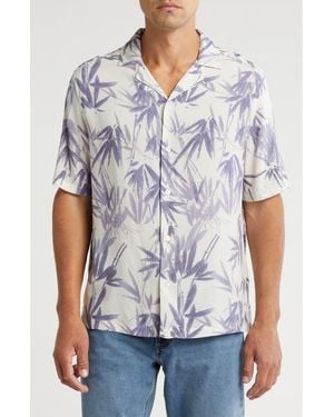 AllSaints Bambusa Button-Up Camp Shirt - Blue