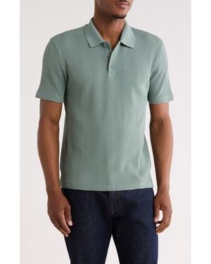Vince Variegated Waffle Polo - Green