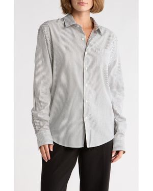 Vince Playa Cotton Button-Down Shirt - Gray