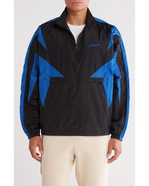 Purple Brand Colorblock Nylon Anorack Jacket - Blue