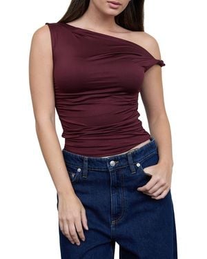 Blu Pepper One-Shoulder Top - Purple