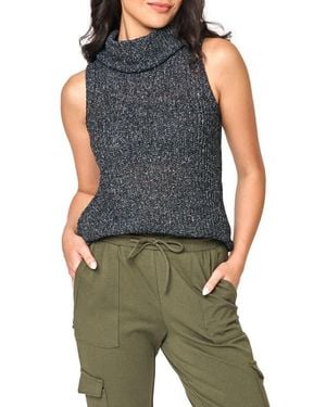 Gibsonlook Cowl Neck Sweater Tank - Blue
