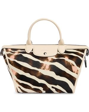 Longchamp Le Pliage Genuine Calf Hair Small Handbag - Metallic