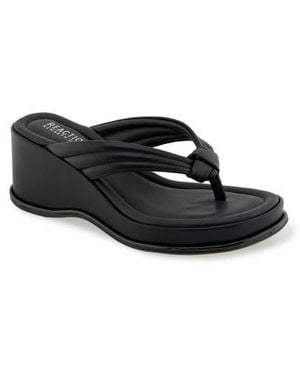 Kenneth Cole Rixton Platform Wedge Thong Sandal - Black