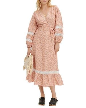 Maje Restella Floral Long Sleeve Maxi Dress - Pink
