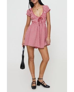 Princess Polly Wescott Gingham Romper - Red