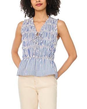 Halogen® Sleeveless Ruffle Gathered Top - Blue