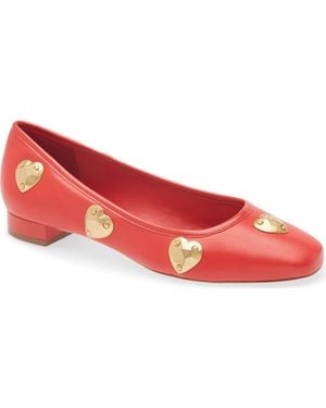 Cinq À Sept Marin Block Heel Ballet Pump - Red