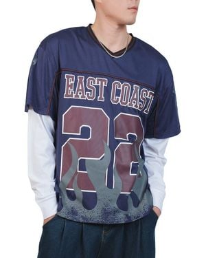 Brooklyn Cloth East Coast 22 Mesh Jersey T-Shirt - Blue