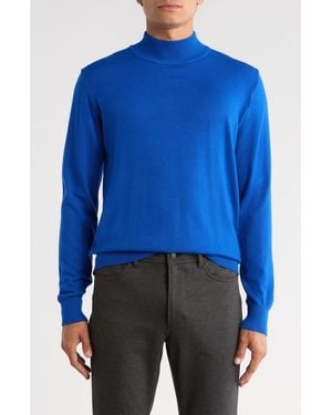 T.R. Premium Slim Fit Mock Neck Sweater - Blue
