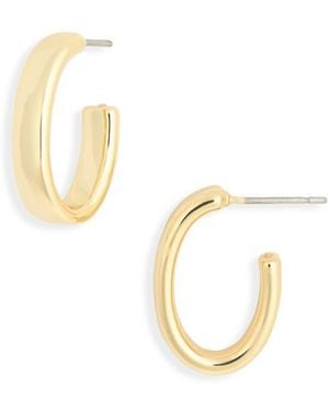 Nordstrom Rack Demi-Fine Oval Hoop Earrings - Metallic