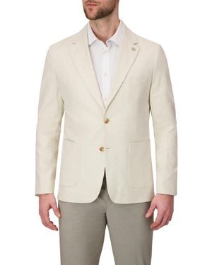 Report Collection Linen Blend Stretch Sport Coat - Natural