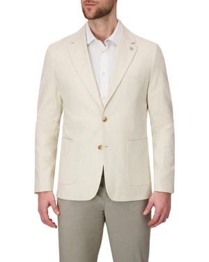 Report Collection Linen Blend Stretch Sport Coat - Natural