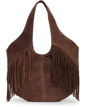 Lucky Brand Nyra Fringe Suede Tote Bag - Brown