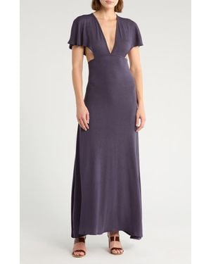 Go Couture Cutout Maxi Dress - Purple