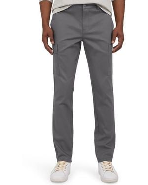 DKNY Powerstretch Flat Front Cargo Pants - Gray