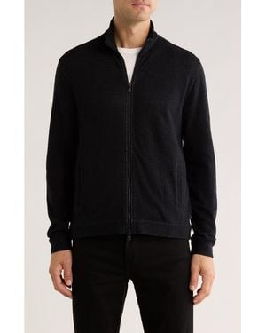 John Varvatos Antoine Double Knit Zip Jacket - Black