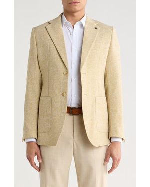 T.R. Premium Slim Fit Cotton Blend Blazer - Natural
