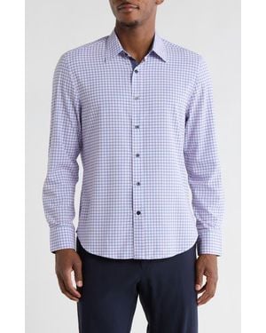Con.struct Grid Print Stretch Dress Shirt - Purple
