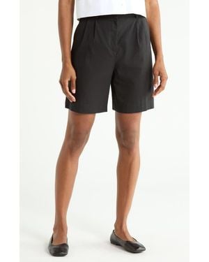 Theory Lynie High Waist Pleated Shorts - Black