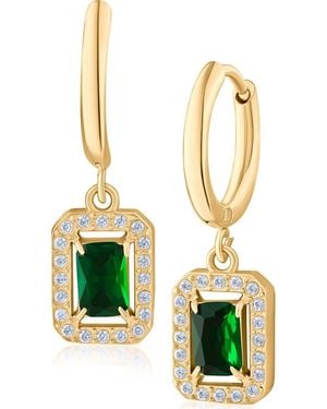 Jardin Crystal Halo Drop Earrings - Metallic